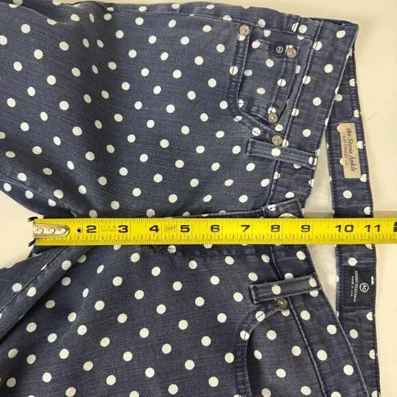 AG Adriano Goldschmied | the Stevie Ankle | Slim Straight leg Jeans | Navy Polka - Picture 9 of 10